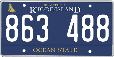 RI license plate 863488