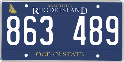RI license plate 863489
