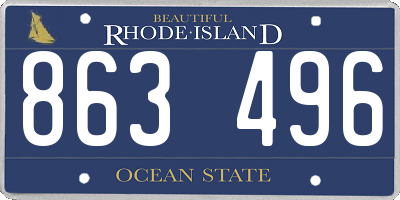 RI license plate 863496