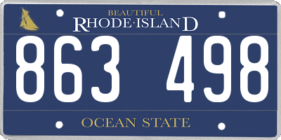 RI license plate 863498