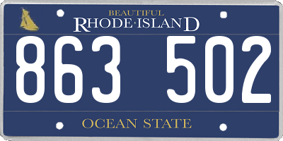 RI license plate 863502