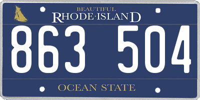 RI license plate 863504