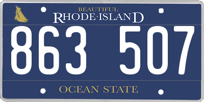 RI license plate 863507