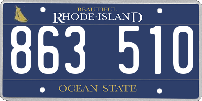 RI license plate 863510
