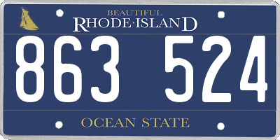 RI license plate 863524