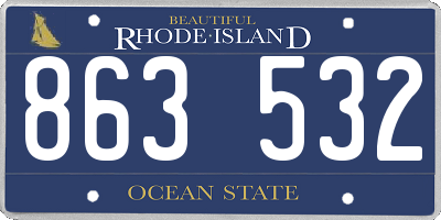 RI license plate 863532