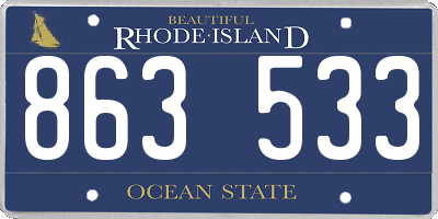 RI license plate 863533