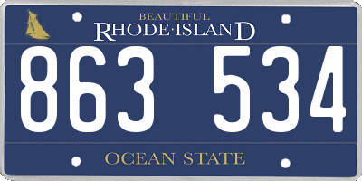 RI license plate 863534