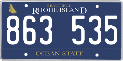 RI license plate 863535