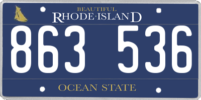 RI license plate 863536