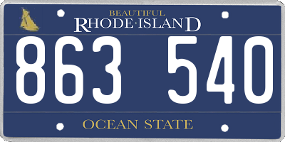 RI license plate 863540