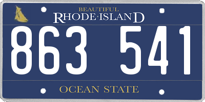 RI license plate 863541