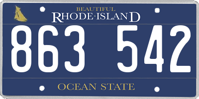 RI license plate 863542