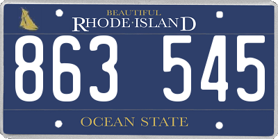RI license plate 863545