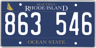 RI license plate 863546
