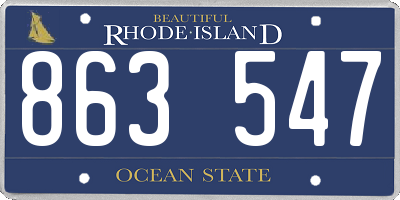 RI license plate 863547