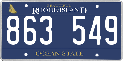 RI license plate 863549