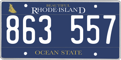 RI license plate 863557