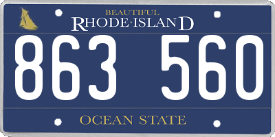 RI license plate 863560