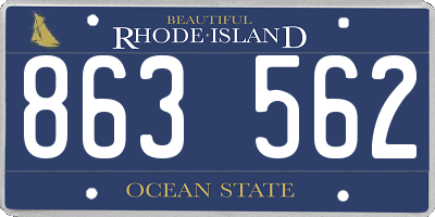 RI license plate 863562