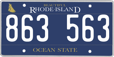 RI license plate 863563