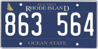 RI license plate 863564