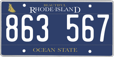 RI license plate 863567