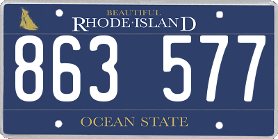 RI license plate 863577