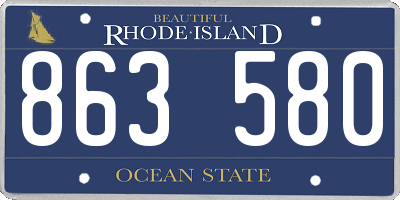 RI license plate 863580
