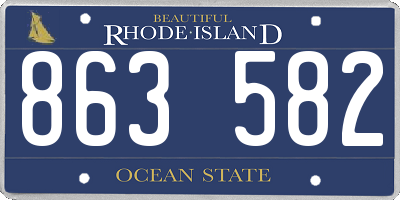 RI license plate 863582