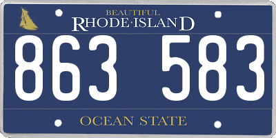 RI license plate 863583