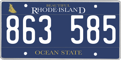 RI license plate 863585