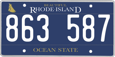 RI license plate 863587