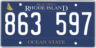 RI license plate 863597