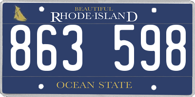RI license plate 863598
