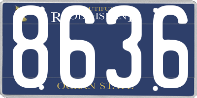 RI license plate 8636