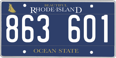 RI license plate 863601