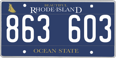 RI license plate 863603