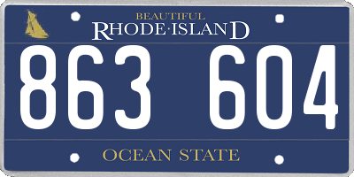 RI license plate 863604