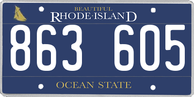 RI license plate 863605