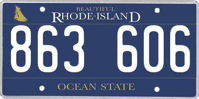 RI license plate 863606