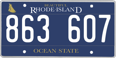 RI license plate 863607
