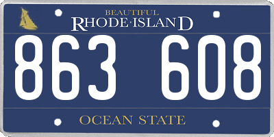 RI license plate 863608