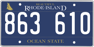 RI license plate 863610