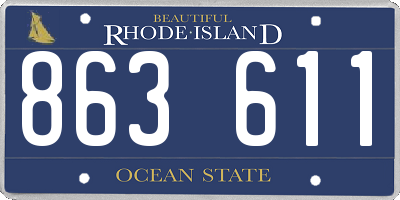 RI license plate 863611