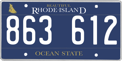 RI license plate 863612
