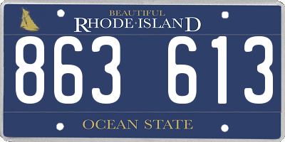 RI license plate 863613