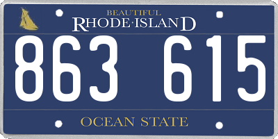 RI license plate 863615