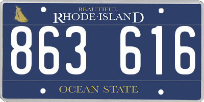 RI license plate 863616