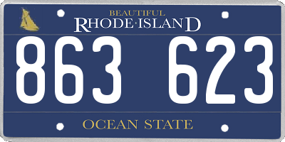 RI license plate 863623
